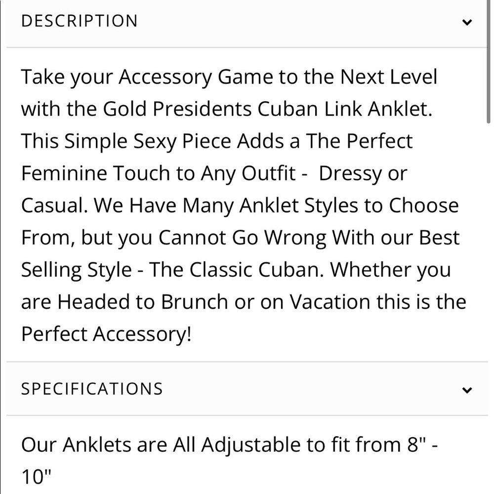 Cuban link anklet - Picture 2 of 2